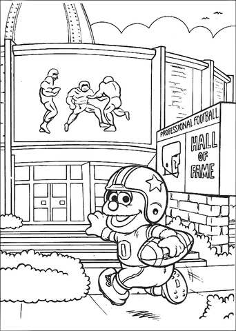 Baby Rowlf Plays Football Coloring Page